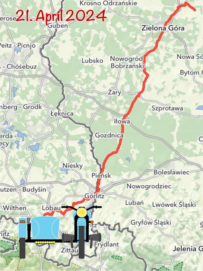 4. Tag: Von Trzebiechów nach Dürrhenndorf, 175 km