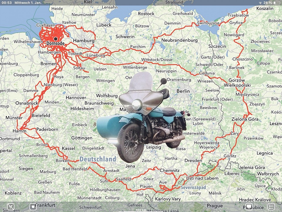 Gute 10.000 Kilometer war ich 2024 mit dem Gespann unterwegs.