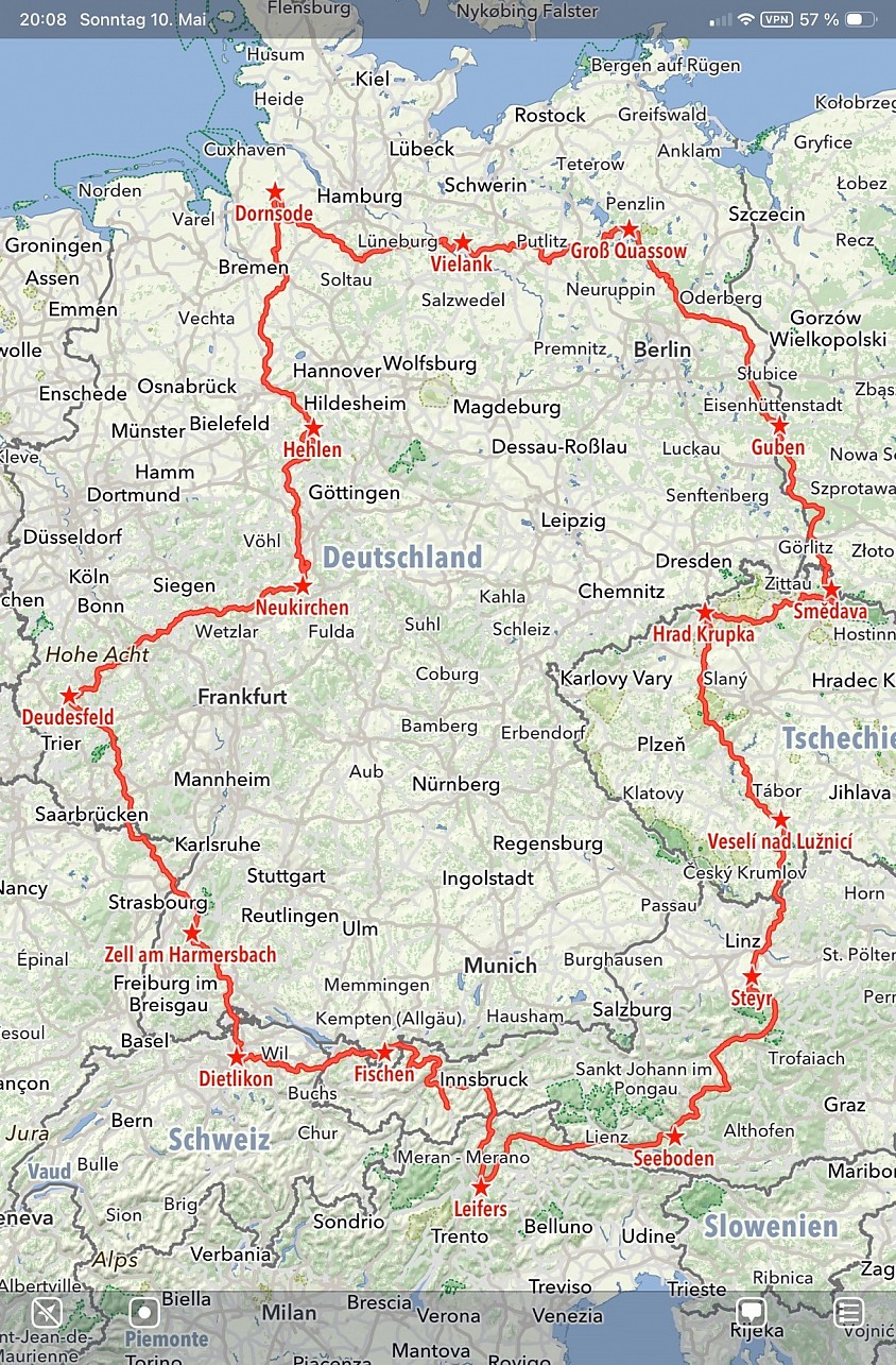 Wieder zu Hause. 😊 Ich bin 4.111 Kilometer in 17 Tagen gefahren.